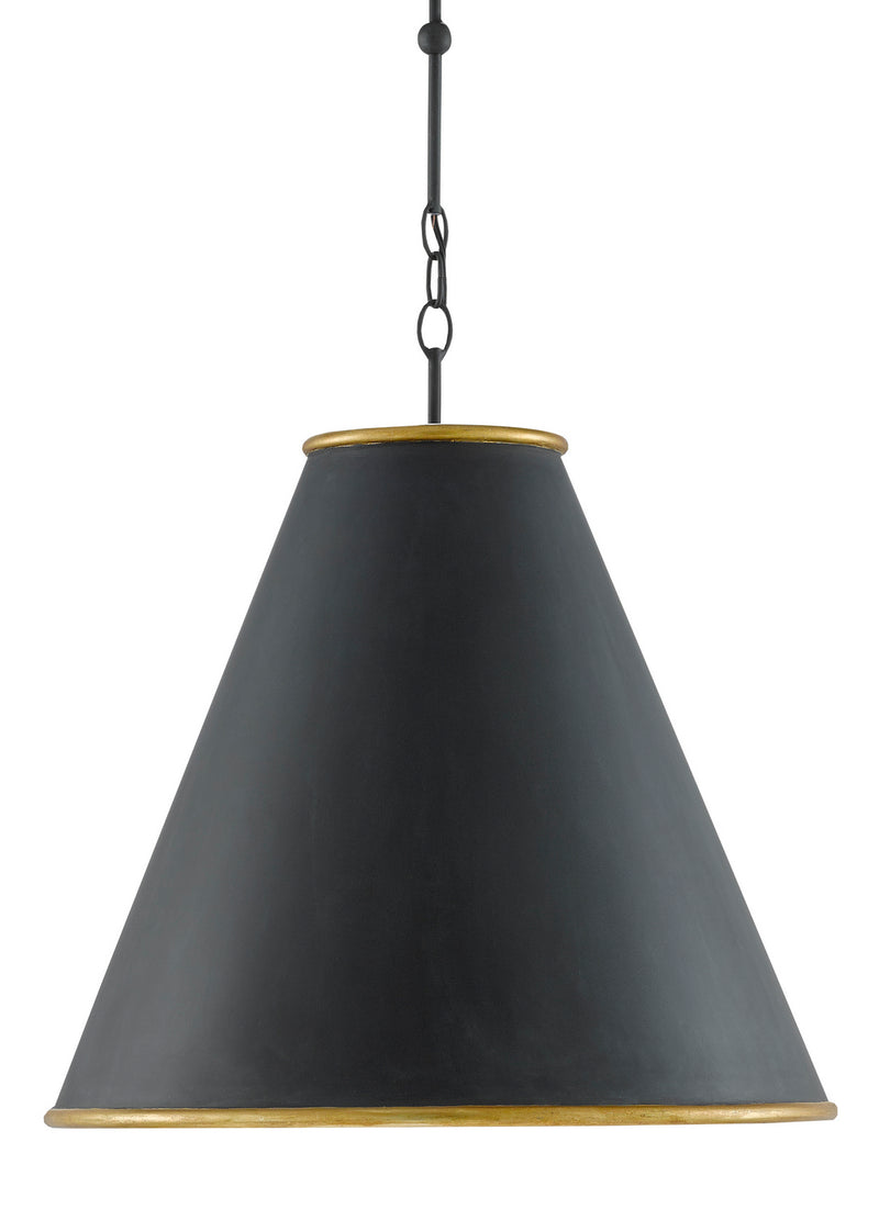 Currey and Company - 9000-0535 - One Light Pendant - Pierrepont Collection - Antique Black/Contemporary Gold Leaf/Painted Gold