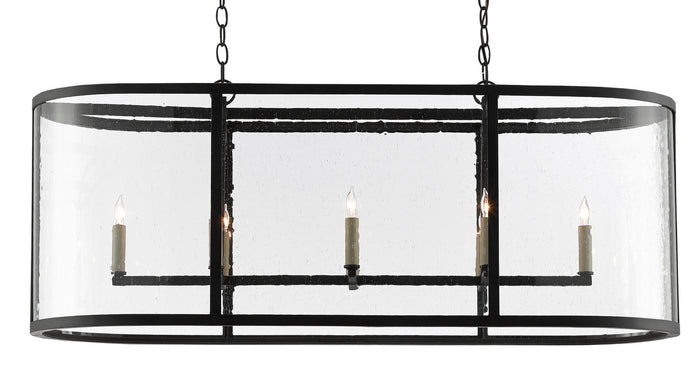 Currey and Company Eight Light Chandelier from the Argand collection in Antique Black finish