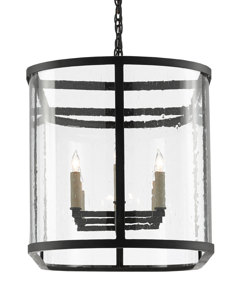 Currey and Company Eight Light Chandelier from the Argand collection in Antique Black finish