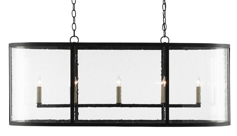 Currey and Company Eight Light Chandelier from the Argand collection in Antique Black finish