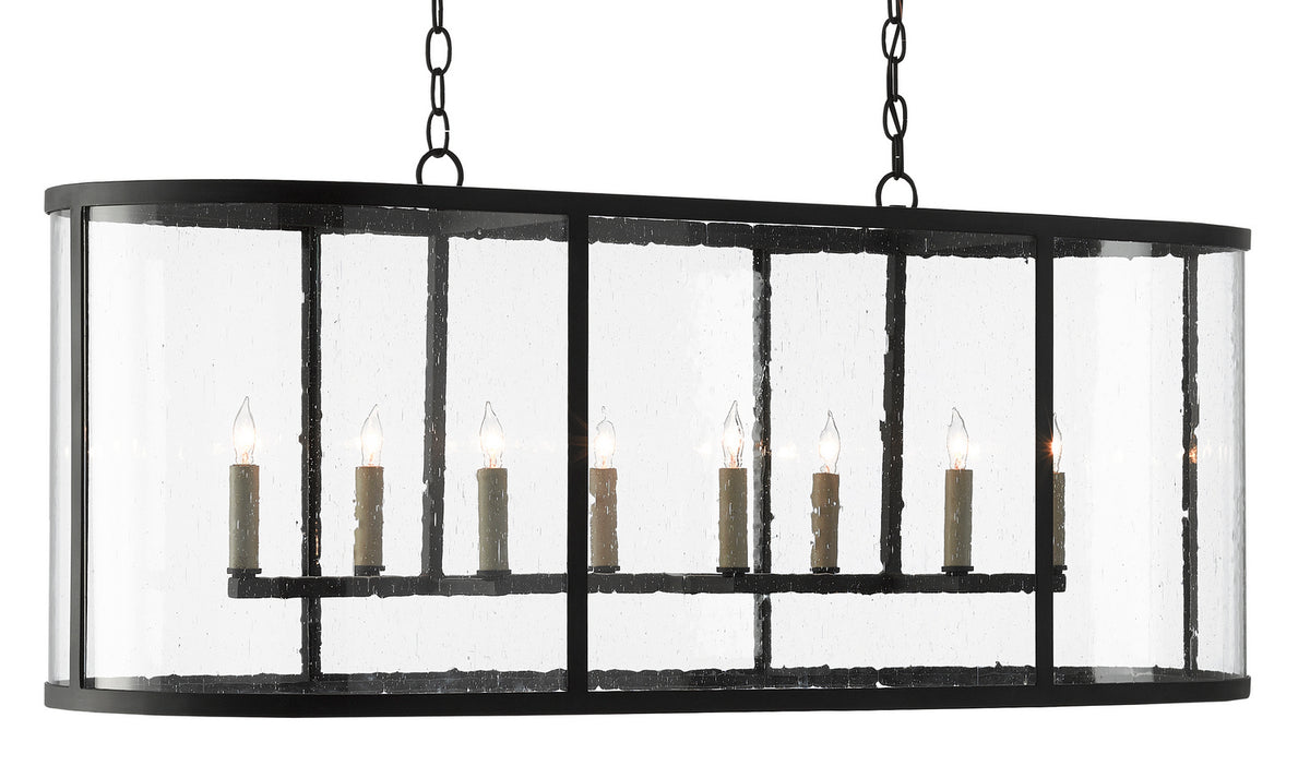 Currey and Company Eight Light Chandelier from the Argand collection in Antique Black finish