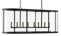 Currey and Company Eight Light Chandelier from the Argand collection in Antique Black finish
