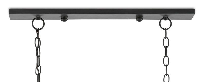 Currey and Company Eight Light Chandelier from the Argand collection in Antique Black finish