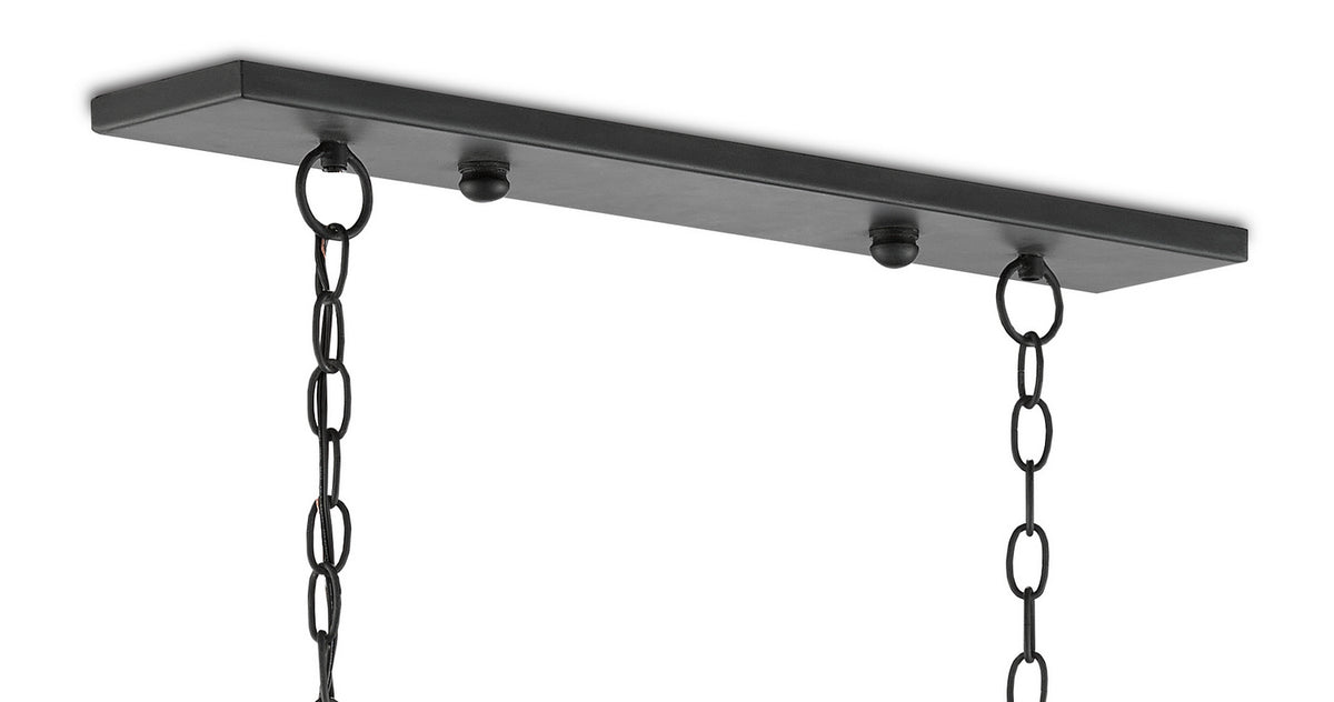 Currey and Company Eight Light Chandelier from the Argand collection in Antique Black finish