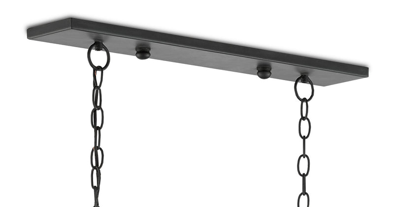 Currey and Company Eight Light Chandelier from the Argand collection in Antique Black finish