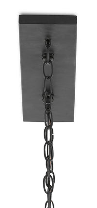 Currey and Company Eight Light Chandelier from the Argand collection in Antique Black finish