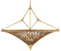 Currey and Company - 9000-0560 - Four Light Chandelier - Natural/Contemporary Gold Leaf