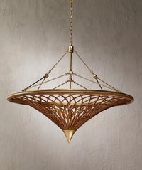 Currey and Company - 9000-0560 - Four Light Chandelier - Natural/Contemporary Gold Leaf