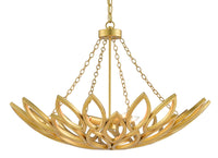 Currey and Company - 9000-0565 - Four Light Chandelier - Contemporary Gold Leaf