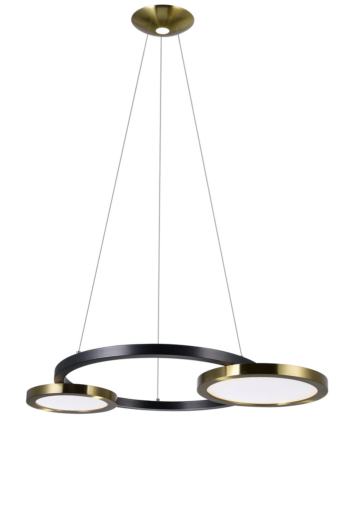 CWI Lighting LED Chandelier from the Deux Lunes collection in Sun Gold & Black finish