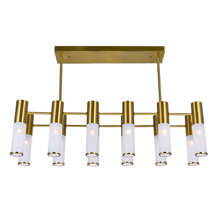 CWI Lighting LED Island/Pool Table Chandelier from the Pipes collection in Sun Gold finish