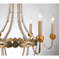 Lucas + McKearn - CH1035-6 - Six Light Chandelier - Louis - Distressed Silver/Gold