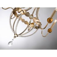 Lucas + McKearn - CH1035-6 - Six Light Chandelier - Louis - Distressed Silver/Gold