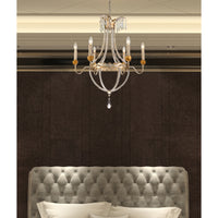 Lucas + McKearn - CH1035-6 - Six Light Chandelier - Louis - Distressed Silver/Gold