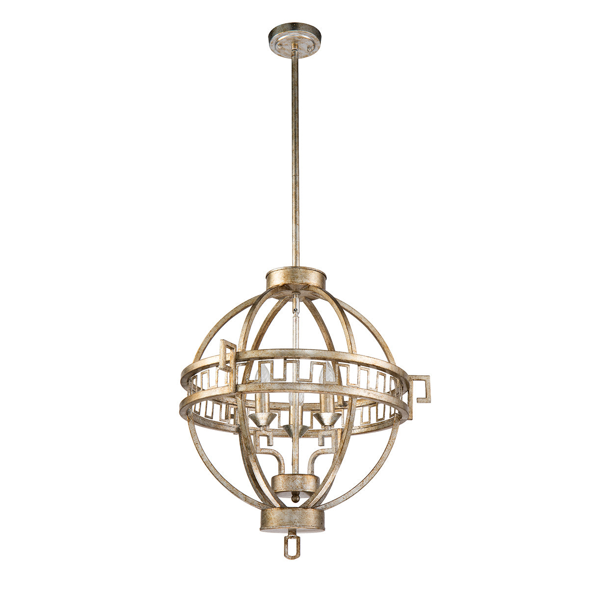 Lucas + McKearn - GN/Lemuria/3PA-S - Three Light Chandelier - Lemuria - Antique Silver