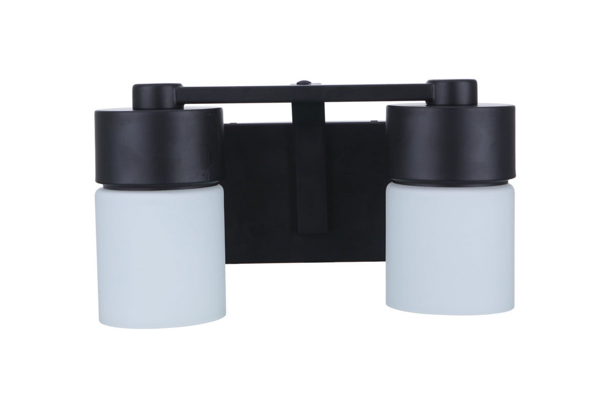 Craftmade Two Light Vanity from the District collection in Flat Black finish