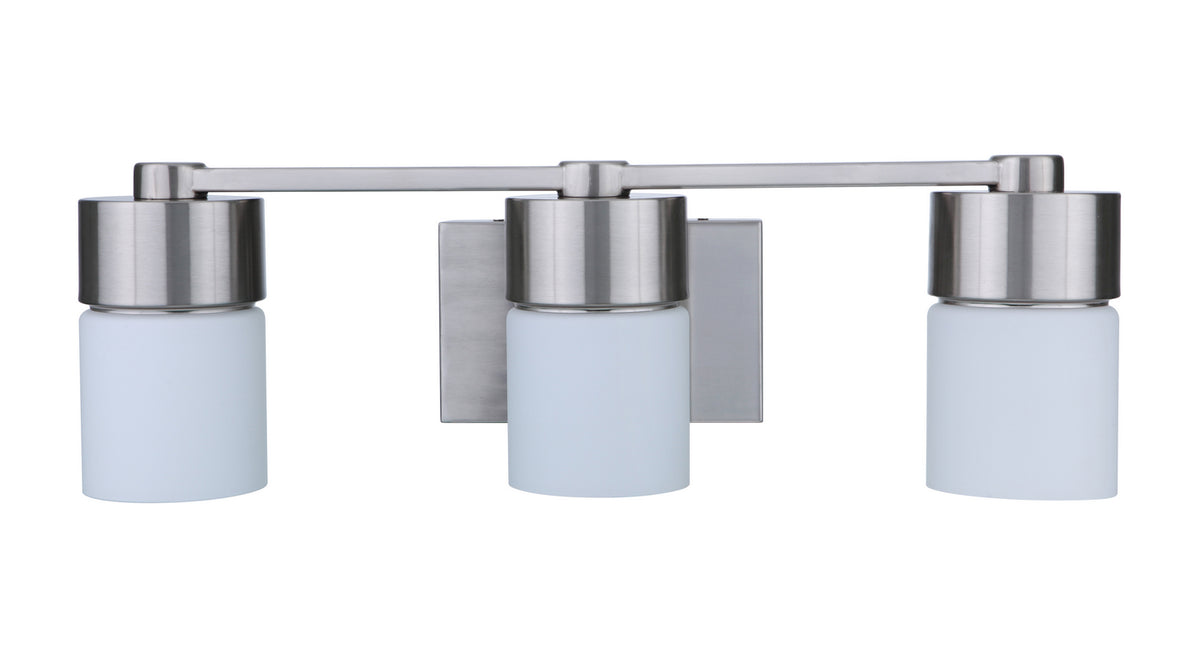 Craftmade Three Light Vanity from the District collection in Brushed Polished Nickel finish