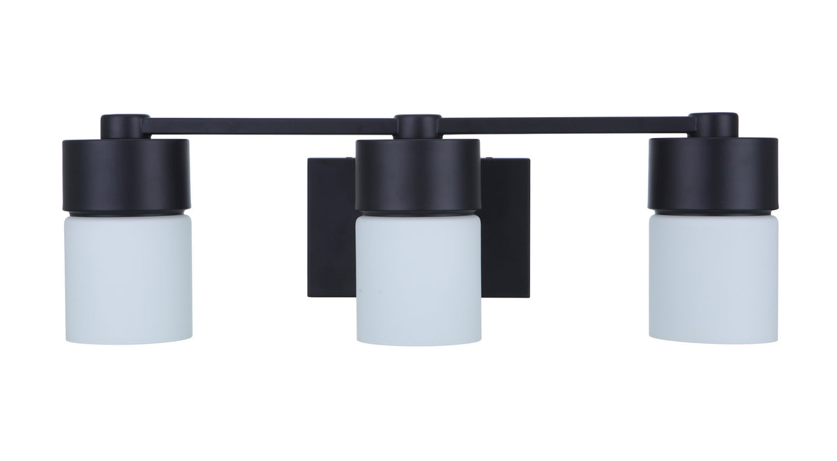 Craftmade - 12322FB3 - Three Light Vanity - District - Flat Black