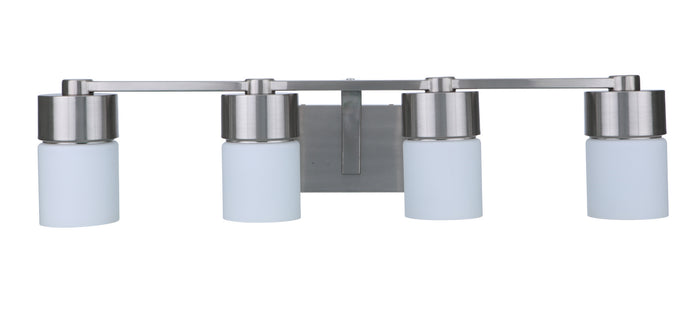 Craftmade Four Light Vanity from the District collection in Brushed Polished Nickel finish