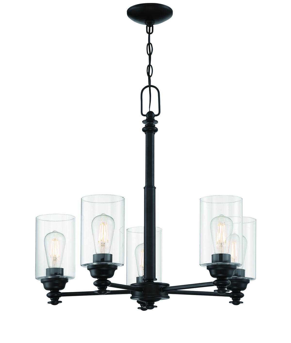Craftmade - 49825-FB-C - Five Light Chandelier - Dardyn - Flat Black