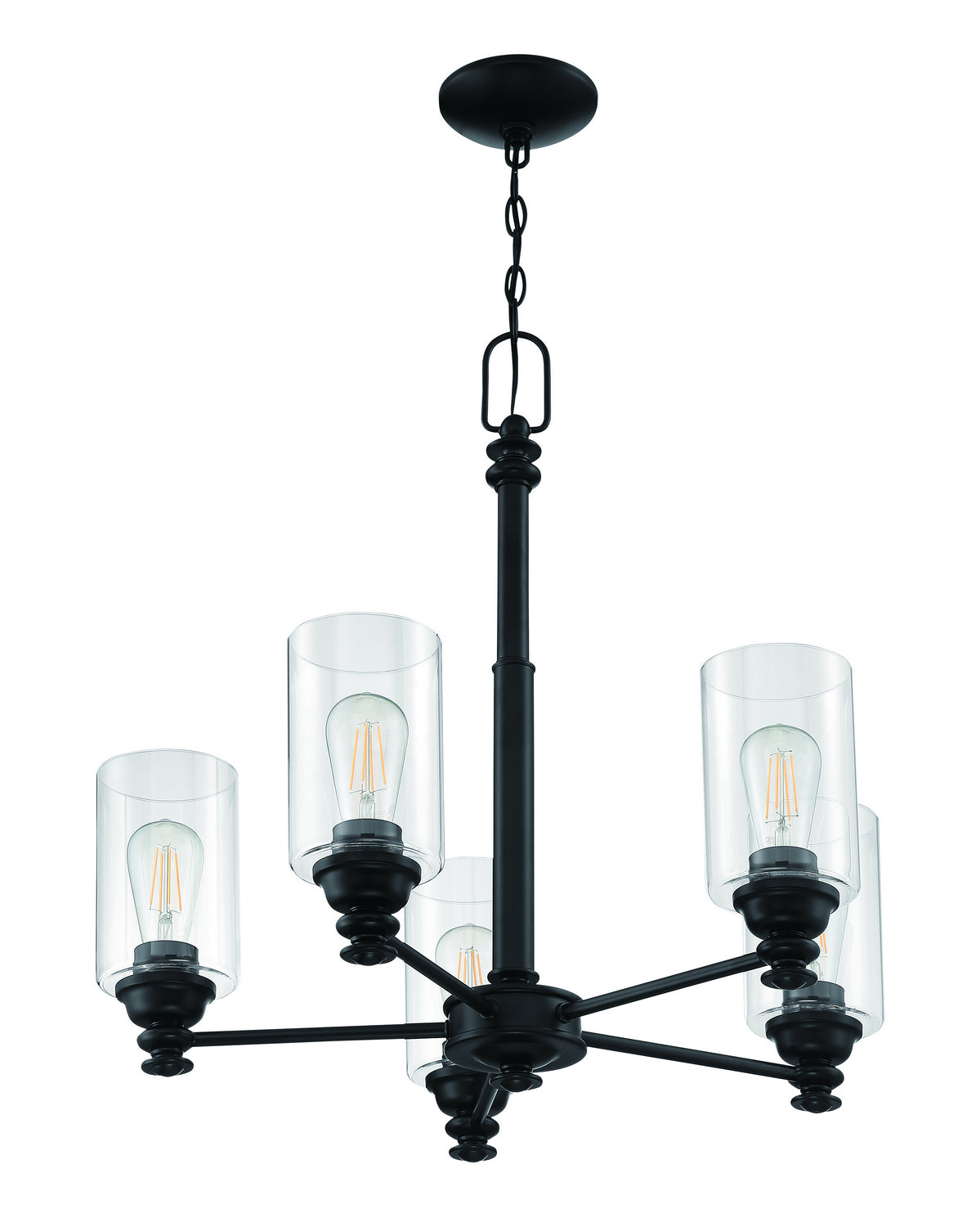 Craftmade - 49825-FB-C - Five Light Chandelier - Dardyn - Flat Black