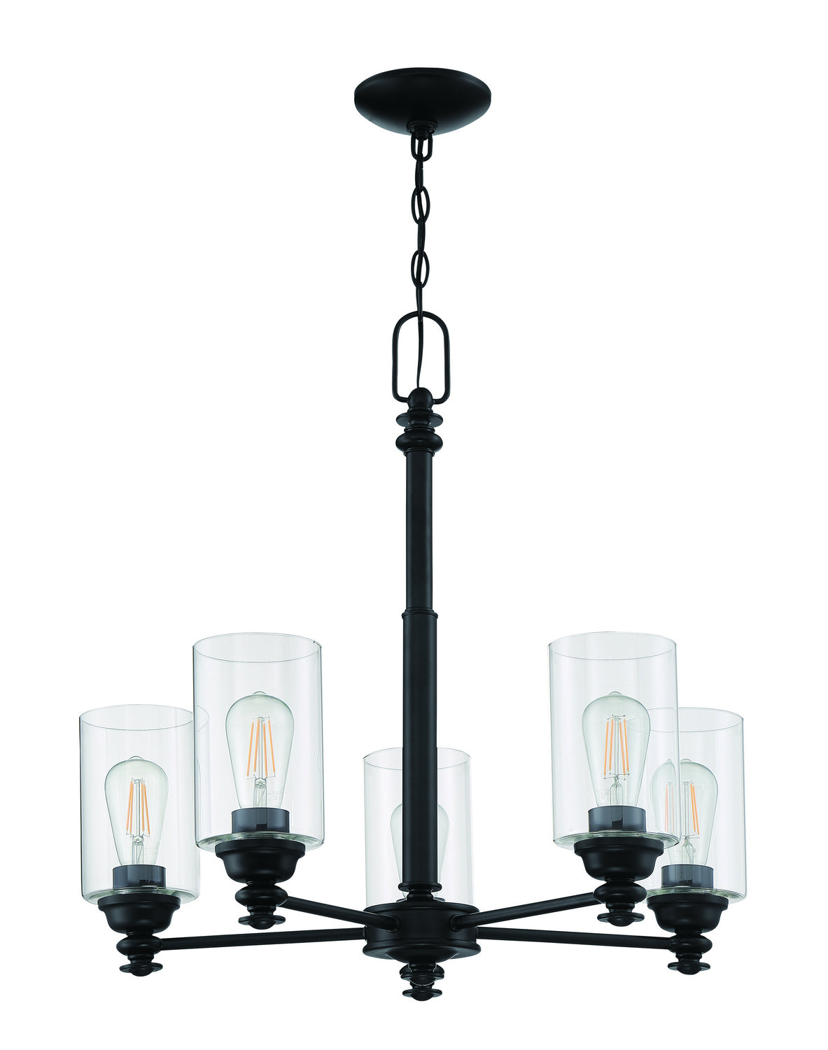 Craftmade - 49825-FB-C - Five Light Chandelier - Dardyn - Flat Black