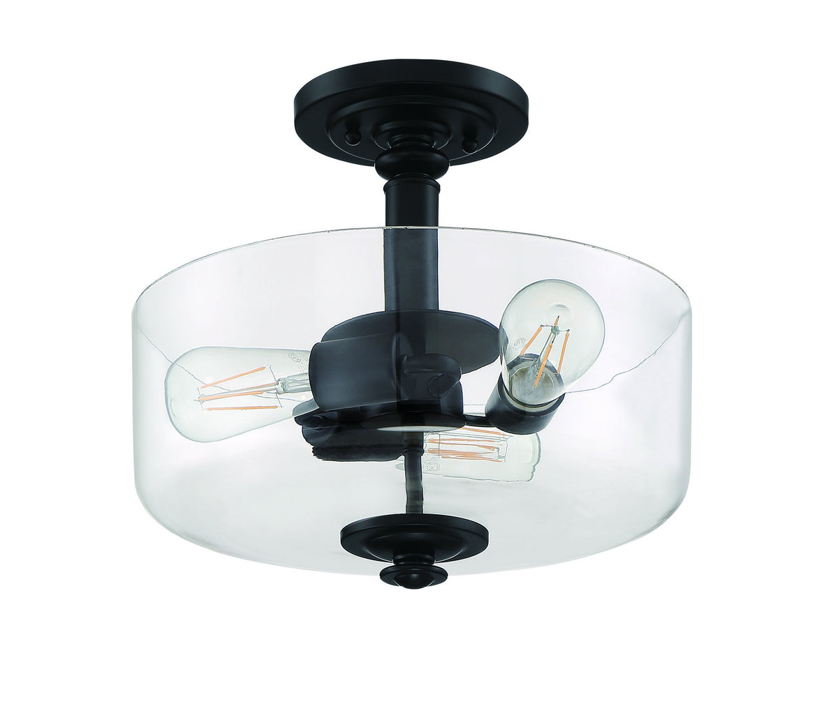 Craftmade - 49853-FB-C - Three Light Convertible Semi Flush/Pendant - Dardyn - Flat Black