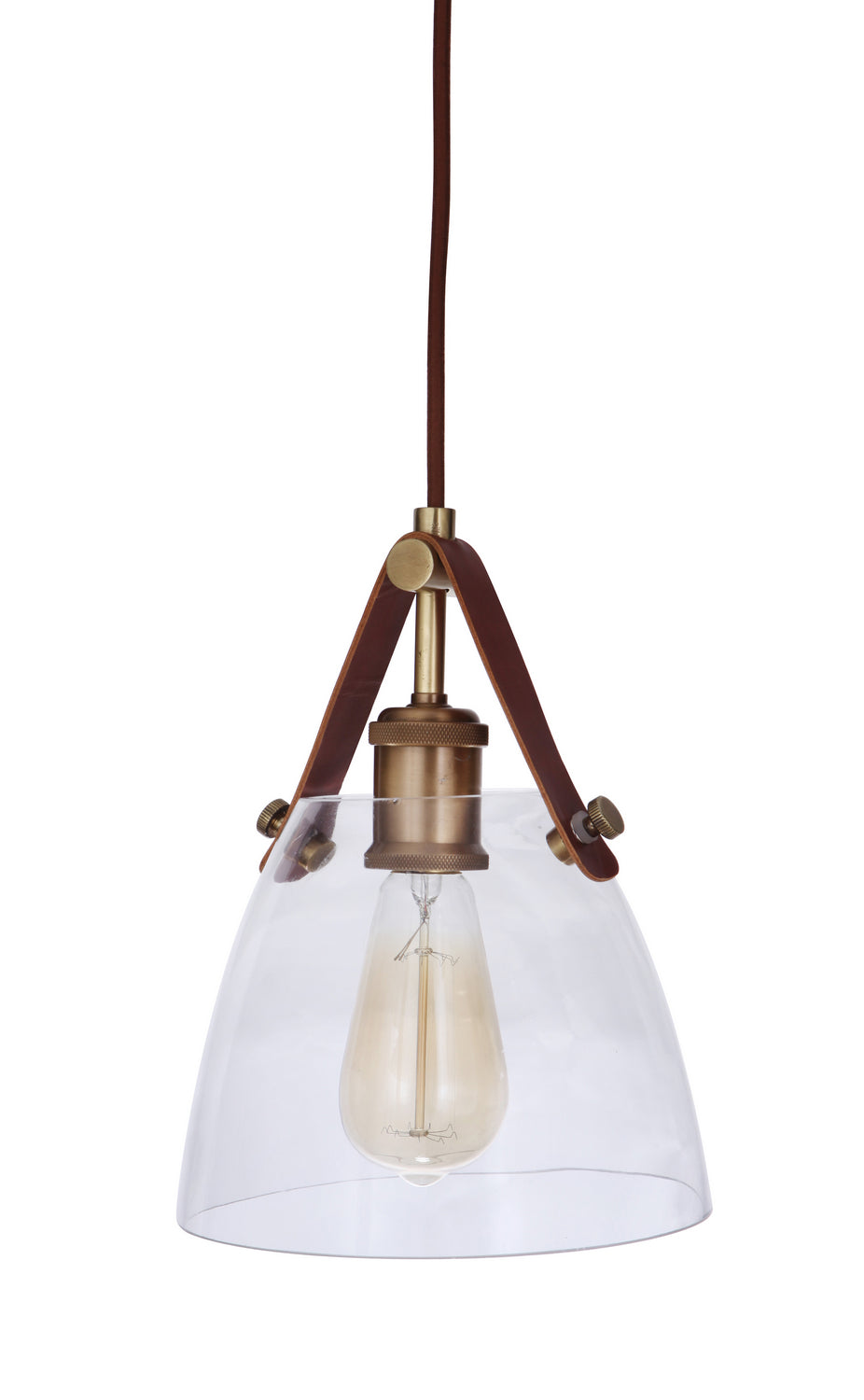 Craftmade One Light Pendant from the Hagen collection in Vintage Brass finish