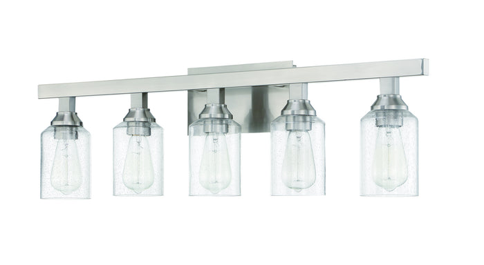 Craftmade Five Light Vanity from the Chicago collection in Brushed Polished Nickel finish