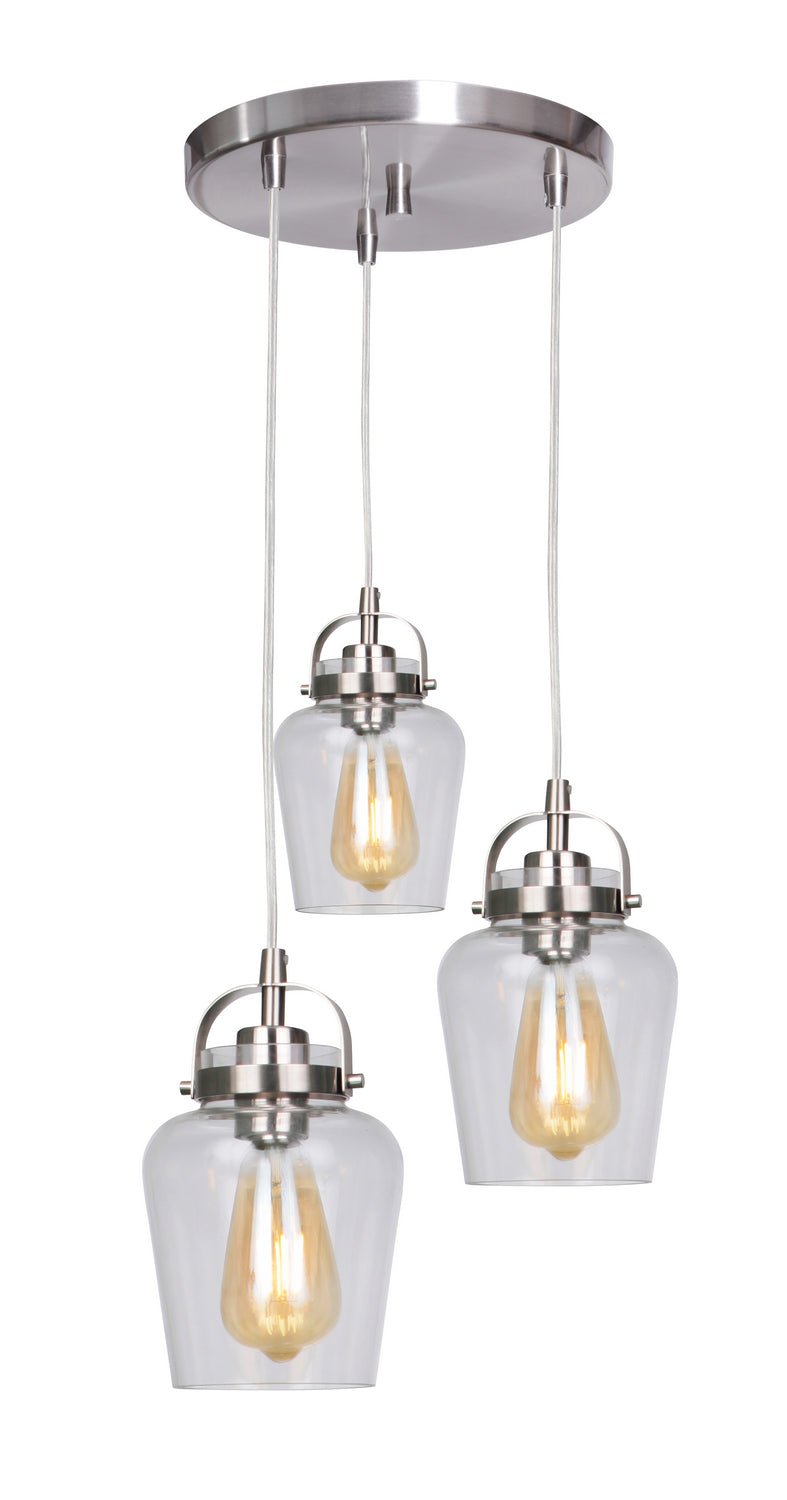 Craftmade - 53592-BNK - Three Light Pendant - Trystan - Brushed Polished Nickel