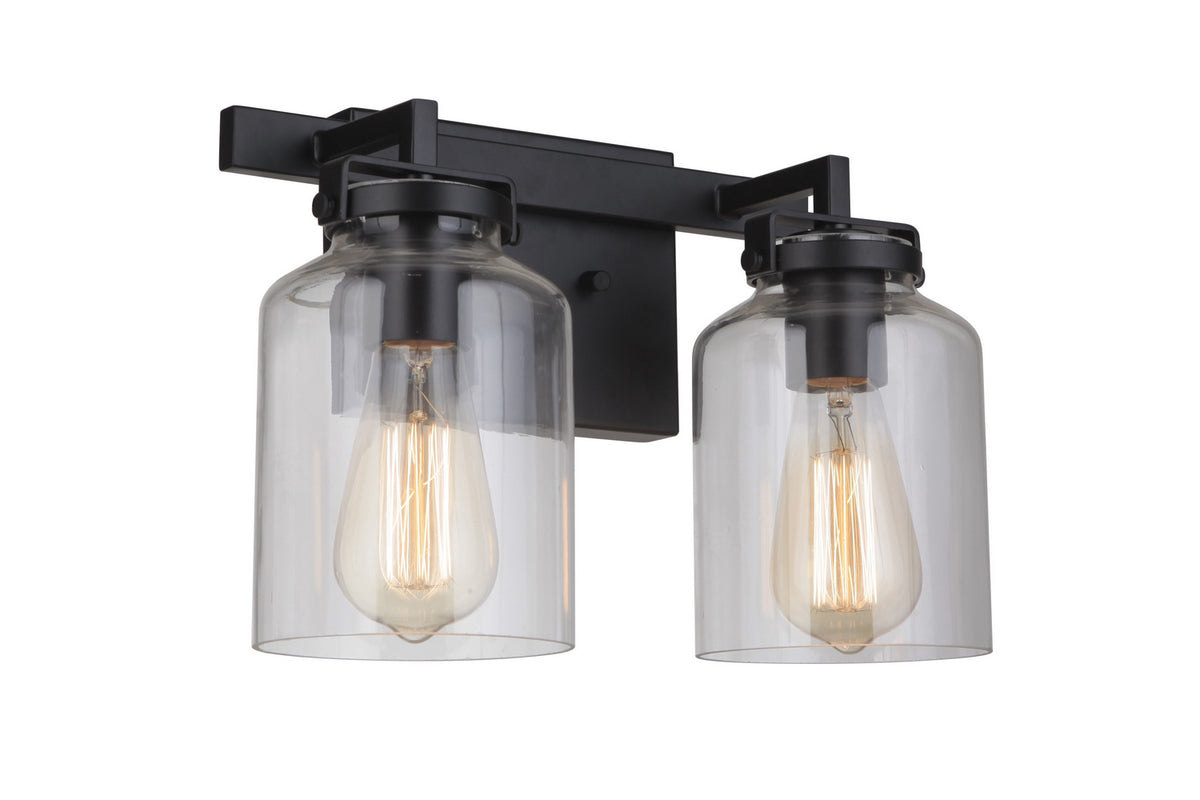 Craftmade - 53602-FBDT - Two Light Vanity - Foxwood - Flat Black / Dark Teak