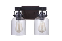 Craftmade - 53602-FBDT - Two Light Vanity - Foxwood - Flat Black / Dark Teak