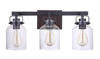 Craftmade - 53603-FBDT - Three Light Vanity - Foxwood - Flat Black / Dark Teak