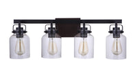 Craftmade - 53604-FBDT - Four Light Vanity - Foxwood - Flat Black / Dark Teak