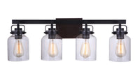 Craftmade - 53604-FBDT - Four Light Vanity - Foxwood - Flat Black / Dark Teak