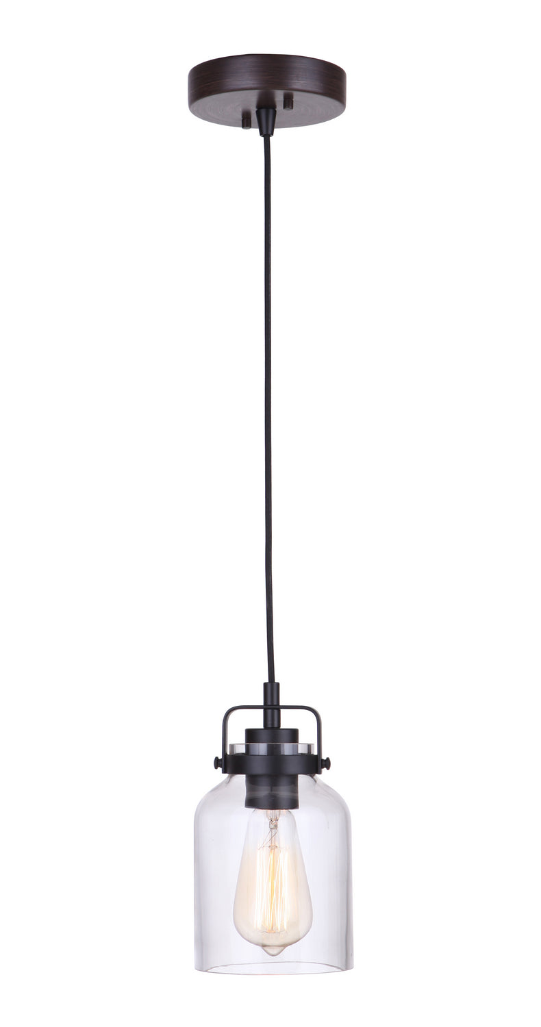 Craftmade - 53691-FBDT - One Light Mini Pendant - Foxwood - Flat Black / Dark Teak