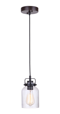 Craftmade - 53691-FBDT - One Light Mini Pendant - Foxwood - Flat Black / Dark Teak
