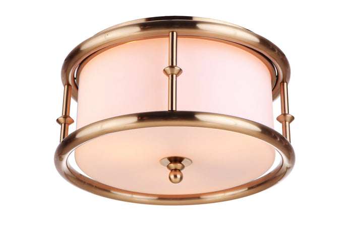 Craftmade Three Light Flushmount from the Marlowe collection in Satin Brass finish