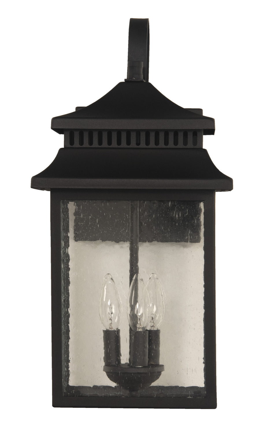 Craftmade Three Light Outdoor Wall Mount from the Crossbend collection in Textured Black finish