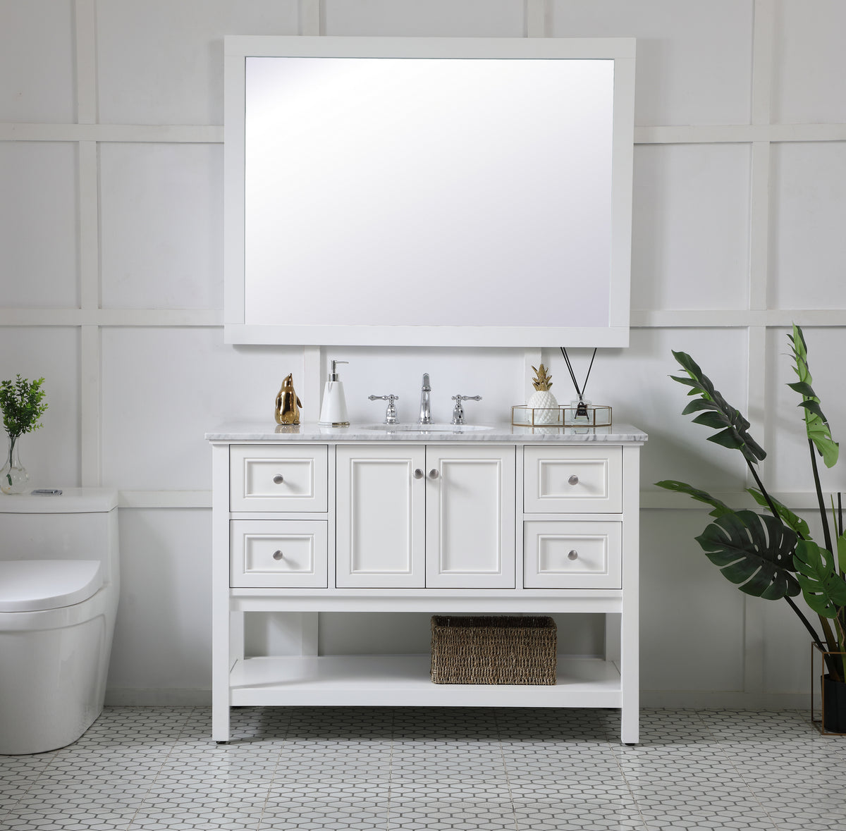 Elegant Lighting - VM24836WH - Mirror - Aqua - White