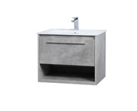 Elegant Lighting - VF43024CG - Single Bathroom Floating Vanity - Kasper - Concrete Grey