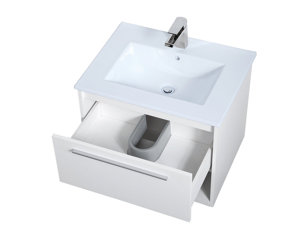Elegant Lighting - VF43024WH - Single Bathroom Floating Vanity - Kasper - White