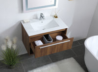 Elegant Lighting - VF43030WB - Single Bathroom Floating Vanity - Kasper - Walnut Brown