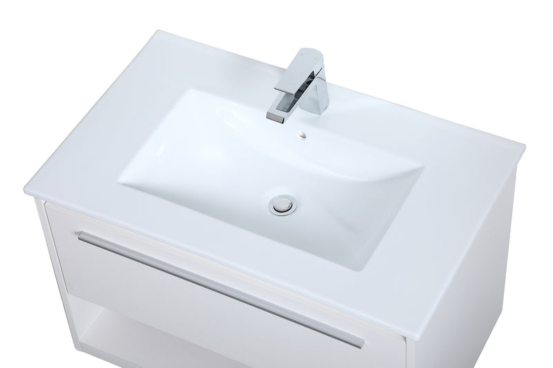 Elegant Lighting - VF43030WH - Single Bathroom Floating Vanity - Kasper - White