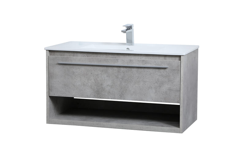 Elegant Lighting - VF43036CG - Single Bathroom Floating Vanity - Kasper - Concrete Grey