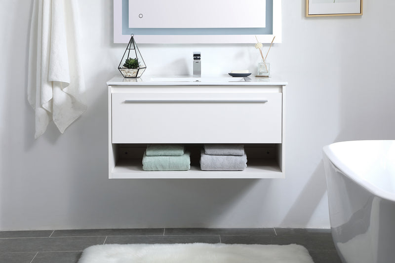Elegant Lighting - VF43036WH - Single Bathroom Floating Vanity - Kasper - White
