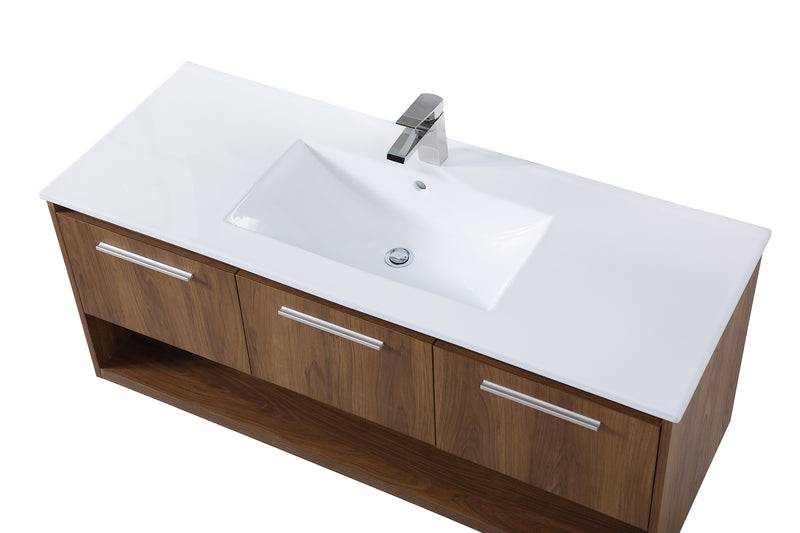 Elegant Lighting - VF43048WB - Single Bathroom Floating Vanity - Kasper - Walnut Brown