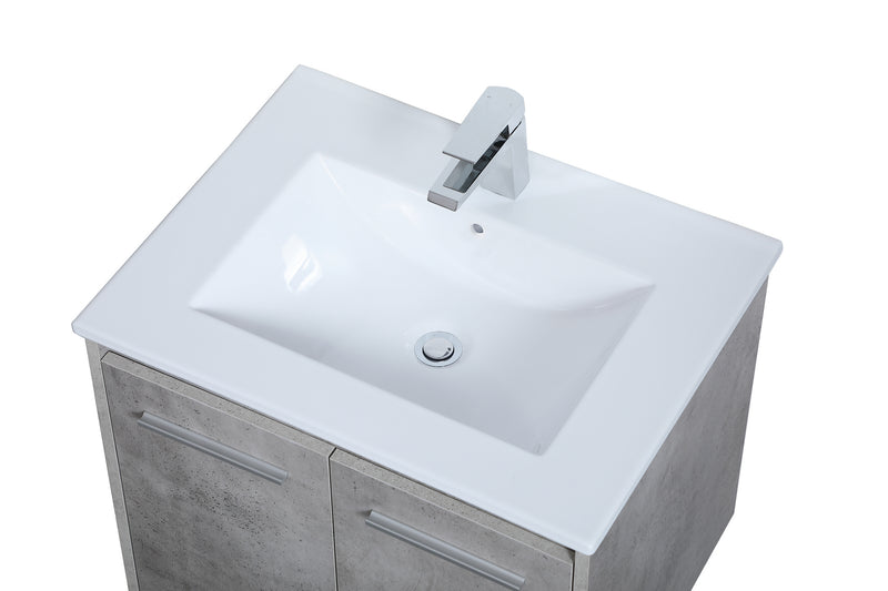 Elegant Lighting - VF44024CG - Single Bathroom Floating Vanity - Rasina - Concrete Grey