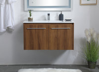 Elegant Lighting - VF44036WB - Single Bathroom Floating Vanity - Rasina - Walnut Brown