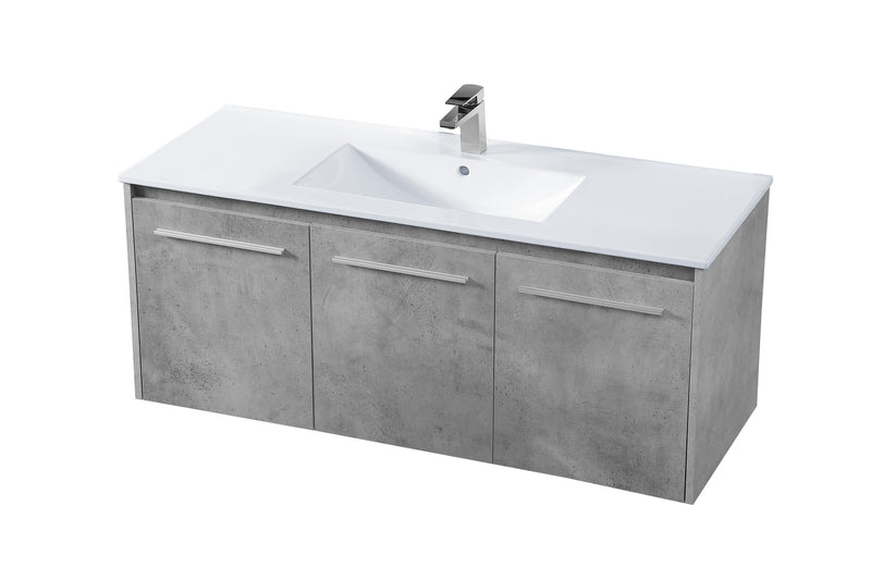 Elegant Lighting - VF44048CG - Single Bathroom Floating Vanity - Rasina - Concrete Grey